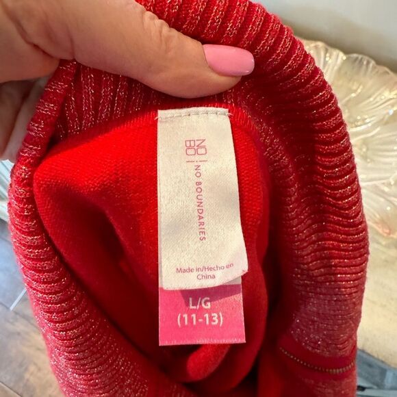 Off the sweater shoulders, red dress size large - Picture 5 of 5